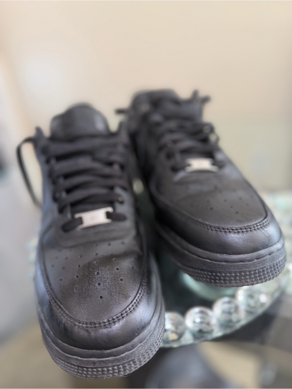Nike Black Low-Top Leather Sneakers